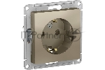 Механизм розетки 1-м СП AtlasDesign с заземл. защ. шторки 16А шампань SchE ATN000545
