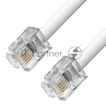 Телефонный шнур Greenconnect удлинитель для аппарата 3.0m GCR-TP6P4C-3.0m, 6P4C (джек 6p4c - jack 6p4c) белый Greenconnect Телефонный шнур удлинитель для аппарата 3.0m GCR-TP6P4C-3.0m, 6P4C (джек 6p4c - jack 6p4c) белый
