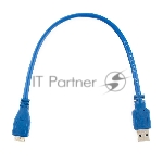 Кабель Gembird/Cablexpert USB 3.0 Pro, AM/microBM 9P, 30 см, экран, синий, пакет