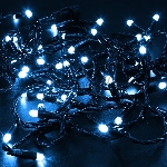 Гирлянда Neon-night Нить 10м, эффект мерцания (каждый 5-ый), черный ПВХ, 230В, Синий