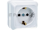 Розетка 1-м BOLLETO с заземл. накл. 7028 белый ASD/IN HOME 4680005959792