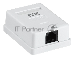 Настенная информационная розетка RJ45 8P8C, кат.5Е, UTP, 1-порт, белая 