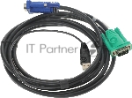 Шнур, мон+клав+мышь USB ATEN, SPHD15=>HD DB15+USB A-Тип, Male-2xMale, 8+4 проводов, опрессованный, 3 метр., черный, (2L-5203U), вид 8