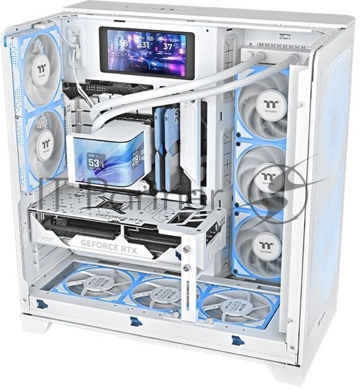 Система водяного охлаждения Thermaltake MAGCurve 360 Ultra Snow ARGB Soc-AM5/AM4/1200/1700/1851 белый 4-pin 32.8-35.1dB Al LCD Ret (CL-W454- PL12SW-A)