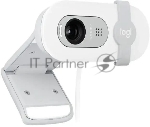 Веб-камера Logitech BRIO 100 1920x1080, 30 кадр/с, USB, микрофон, шторка приватности, крепление на мониторе, белый