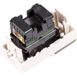 Вставка Mosaic 22.5x45, RJ-45 UTP, кат.6, со шторкой и увеличенным окном маркировки, белая