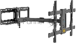 Кронштейн Kromax DIX-30 черный 2 шт/уп. Кр. стал. настенный для TV 32"-65", max 60 кг. 5 ст св., нак. ±10°, пов. ±90°, от ст. 85-1080 мм., max VESA 600x400 мм.
