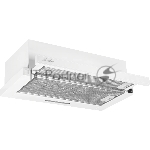 Встраиваемая вытяжка Monsher LAUTREC 60 Blanc Verre, ширина 60 см, отвод/рециркуляция, 550 м3/час, механическое управление, 3 скорости, светодиодное освещение 1х2 Вт, металлические жироулавливающие фильтры, угольный фильтр KFY (опция), цвет белый стекло