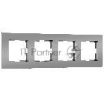 Рамка на 4 поста Slab (серебро софт) W0042965