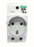 Розетка 16А 220В 2P+PEN на DIN-рейку PM-102 SchE 18012DEK