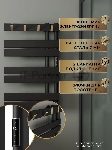 Полотенцесушитель дизайнерский электрический BAU Wind Hook Black 80х50, подключение нижнее, черный м