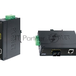 Индустриальный медиа конвертер IFT-802TS15 IP30 Slim type Industrial Fast Ethernet Media Converter SC SM-15KM (-40 to 75 degree C)
