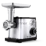 Мясорубка электрическая BRAYER BR1615 черный/серебристый, 1800 Вт, 1.5 кг/мин, реверс, защита от перегрузки, насадки - 4