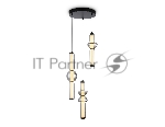 Подвесной светодиодный светильник Ambrella light LH11026/3 BK/SM черный/дымчатый 40W 3000K D380*1720