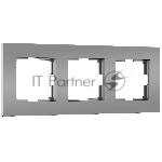 Рамка на 3 поста Slab (серебро софт) W0032965