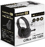 Гарнитура ExeGate Office HS-102S чёрный, проводная, 3.5 мм, накладные, регулятор громкости