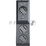 Сетевой фильтр Surge protector Pilot 3G 3xGP euro outlets, 10А/2.2 кВа, 2xUSB, 10m, черный