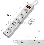 Сетевой фильтр Defender ES, 5.0 м, 5 розеток белый, вид 23