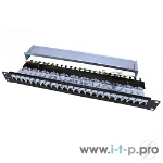 Патч-панель 19дюйм PP3-19-24-8P8C-C5E-SH-110D 1U 24 порта RJ45 полн. экран. кат.5e Dual IDC ROHS черный Hyperline 246037, вид 2