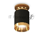 Светильник Ambrella Light XS6302160 SBK/PYG черный песок/золото желтое полированное MR16 GU5.3 (N6905, C6302, N6134)