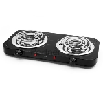 Плита настольная электрическая Centek CT-1509 черный, 2 кВт, ТЭН, конфорки - 2, эмаль, поворотные переключатели