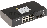 Коммутатор Hikvision DS-3T0510HP-E/HS, 8×1 Гбит/с PoE + 2×1 Гбит/с SFP, неуправляемый