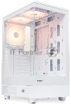 Компьютерный корпус HSPD F510, Panoramic Mid Tower, белый, TG, 0.5 SPCC, 3x120мм ARGB ATX, mATX, mITX 180/280/160мм 1x2.5", 1x3.5", 7xPCI 2xUSB-A 3.0 356x218x467мм