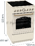 Плита электрическая Gorenje GECS5B70CLI бежевый, конфорок 4 электрических, духовка 70 л, 50 см x 85 см x 59.4 см, вид 17