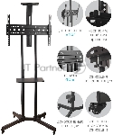 Стойка для телевизора Kromax OMEGA-19 черный 30"-70" макс.55кг напольный мобильный, вид 5