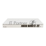 Коммутатор MikroTik CRS320-8P-8B-4S+RM Cloud Router Switch with dual-core 800 MHz CPU, 256 MB RAM, 98DX226S switch chip, 17 x Gigabit Eth ports (8 x 802.3af/at, 8 x 802.3bt PoE-out), 4 x 10G SFP+ ports, RouterOS L5, 1U rackmount enclosure, 600W PSU