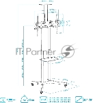 Стойка для телевизора Kromax OMEGA-19 черный 30"-70" макс.55кг напольный мобильный