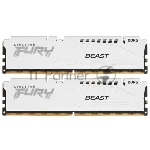 Оперативная память Kingston Fury Beast, DDR5, 64Gb (2x32 GB), 5600 MHz, CL36, DIMM, радиатор, белый