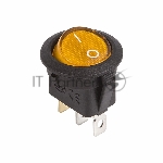 Выключатель клавишный Rexant круглый 12V 20А (3с) ON-OFF желтый с подсветкой