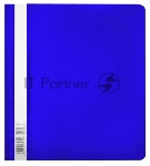 Папка-скоросшиватель Бюрократ Люкс -PSL20A5BLUE A5, прозрачный верхний лист, пластик, синий