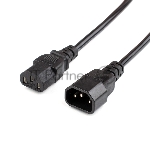 Кабель питания GoPower C14 (m)-C13 (f) 1.8м ПВХ удлинитель черный (1/10/100)