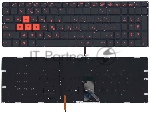 Клавиатура для ноутбука Asus GL702 черная с красной подсветкой