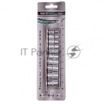 Набор торцевых головок Stels 1/4", 6-ти гр., CrV, 10 шт., 4-13 мм