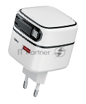 Сетевое зарядное устройство Qumo Energy PD 35Вт (Charger 0092), USB-A QC4 + 2 USB Type-C PD (один встр,кабель), цвет белый