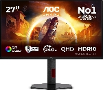 Монитор 27" AOC Q27G4ZDR QD-OLED 2560x1440, 240 Гц, 0.03 мс, 16:9, 400 кд/м², 2xHDMI, DisplayPort, USB Type-C, Flicker Free, Low Blue Light, черный, вид 24
