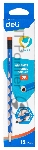 Карандаш чернографитный Deli EC016-2B U-Touch 2B, трехгранный, (12шт) ластик, вид 12