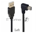 Кабель USB Type A на Mini USB угол влево 3 м