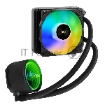Комплект жидкостного охлаждения ExeGate BlackWater-120V3.PWM.ARGb (3 PIN 5V ADDRESSABLE RGb подсветка, LGA2066/2011/1366/1150/1151/1155/1156/1200/1700/1851/AM4/AM5/FM1/FM2/FM2+/AM2/AM2+/AM3/AM3+, TDP 150W, Fan 120мм 4pin PWM 600-1800RPM Hydro bearing, помпа 3pin 2700RPM, макс. шум 37db, с термопастой, на винтах, черный, Color Box)