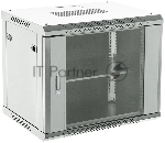 Настенный шкаф Rexant RAL 7035 19" 9U 600×450×501 (ШxГxВ), дверь стекло, металлическая задняя стенка, боковые съемные стенки