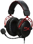 Гарнитура HyperX Cloud Alpha чёрный-красный, проводная, 2 x 3.5 мм, съёмный микрофон с шумоподавлением, регулятор громкости на кабеле