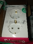 Розетка Schneider-electric BLNRA010201 Blanca О/У двойная с заземлением без шторок, 16А, 250В, белый