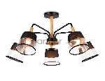 Светильник Ambrella light TR4741/5 BK/LW черный/светлое дерево E27/5 max 40W D760*350