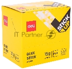 Клей-карандаш Deli EA20110 15гр корпус желтый ПВП, дисплей картонный, усиленный, Stick UP