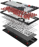 Клавиатура беспроводная механическая A4Tech Bloody WS98 USB черный/серый (WS98), вид 19
