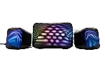 Акустическая система 2.1 Gembird SPK-21R, 11Вт, пластик, рег.громкости, RGB подсветка, черный