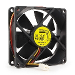 Вентилятор для корпуса Gembird FANCASE/BALL-3100 черный, 80 мм, 3100 об/мин, 38.65 дБ, 3 pin